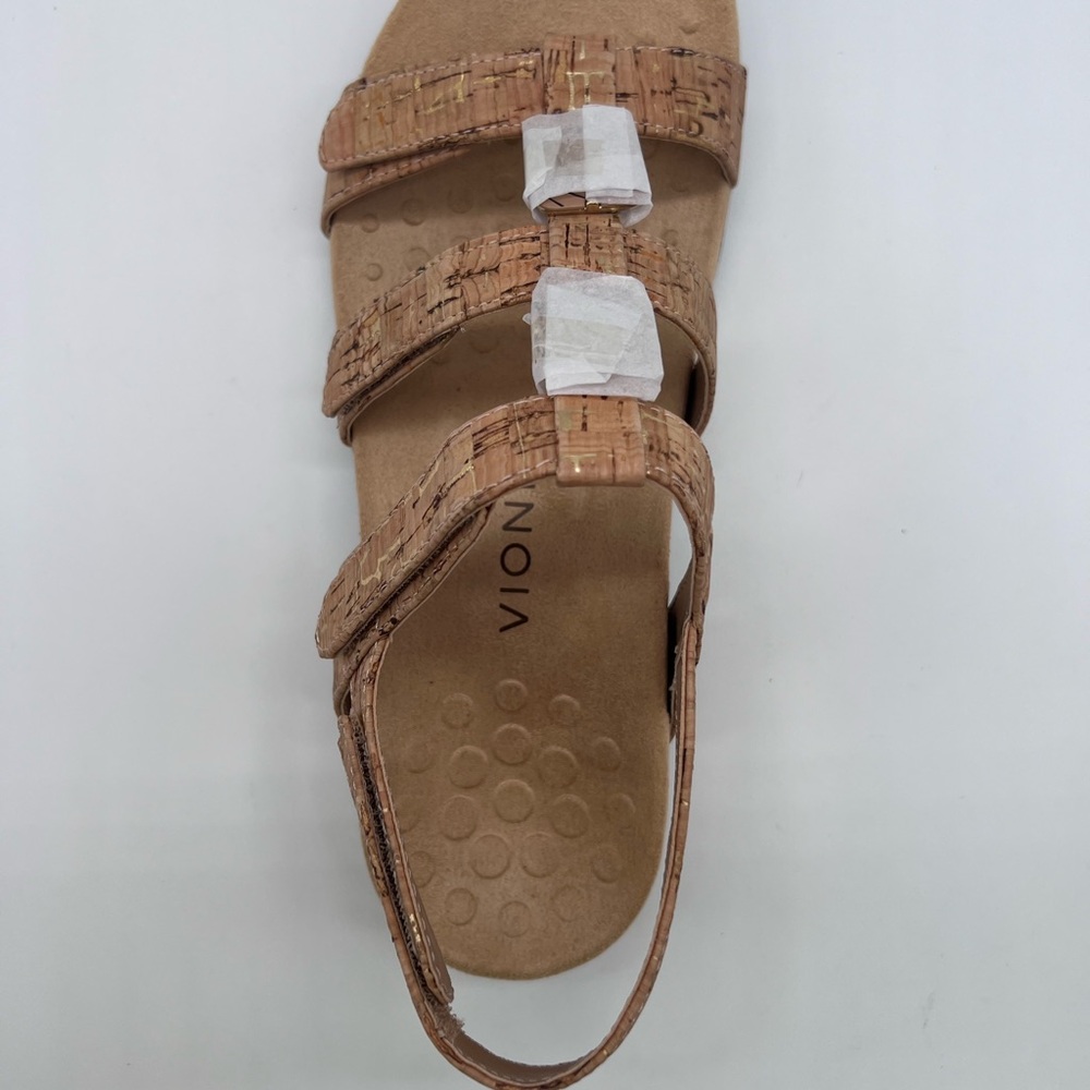 Vionic Cork and Gold Women's Sandals - Picture 4 of 7